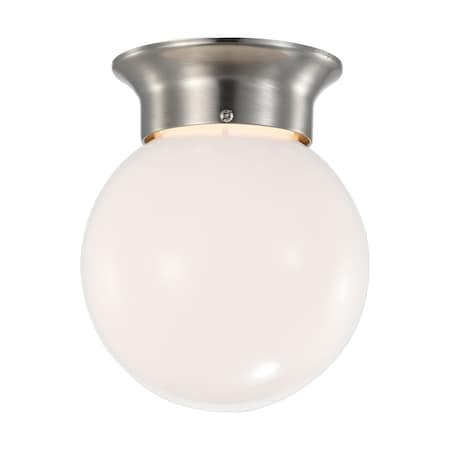 8W 6 LED Flush Mount, 3K Dim, Brushed Nickel, Frosted Glass